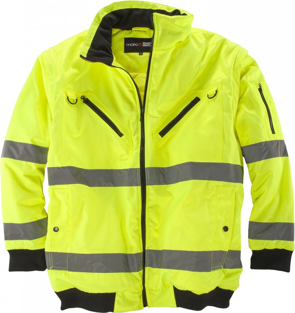 Übergrößen Arbeitsjacke 2 in 1 marc & mark Reflektorstreifen Gelb 8XL
