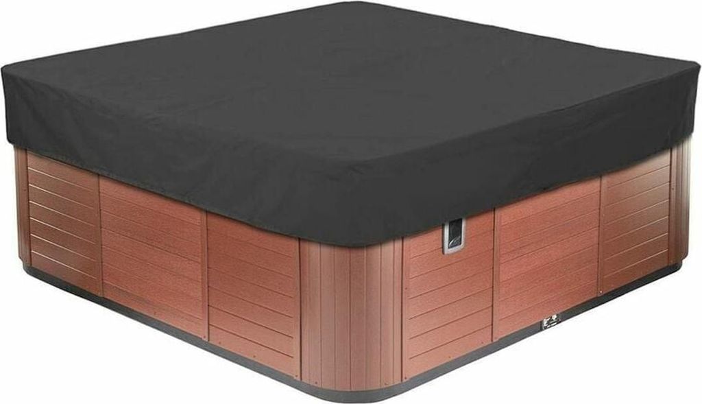 Quadratische Garten-Whirlpool-Abdeckung, 210D Oxford-Gewebe, Schwimmbadabdeckung, staubdicht, UV-best?ndig, mehrere Gr??en zur Auswahl, Schwarz, 23...