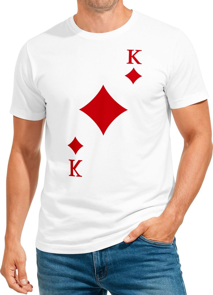 Herren T-Shirt Kartenspiel Kostüm Spielkarten Gruppenkostüm Partnerkostüm Fasching Karneval Faschingsshirt Moonworks