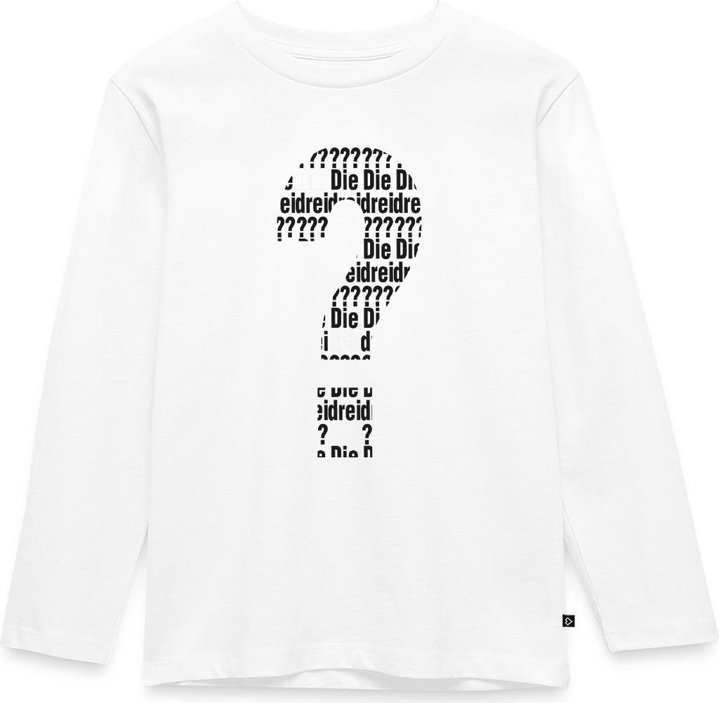 Spreadshirt Die Drei Fragezeichen Kids Logo Schwarz Weiß Kinder Premium Langarmshirt, 122/128 (6 Jahre), Weiß