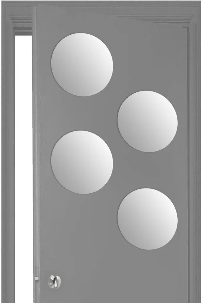 Lot de 4 miroirs muraux adhésifs circulaires 30 cm pour décoration murale