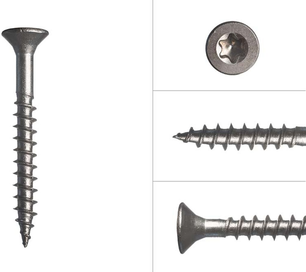 Spanplattenschrauben Edelstahl A2 4 x 40 mm Torx 20 - 200 Stück