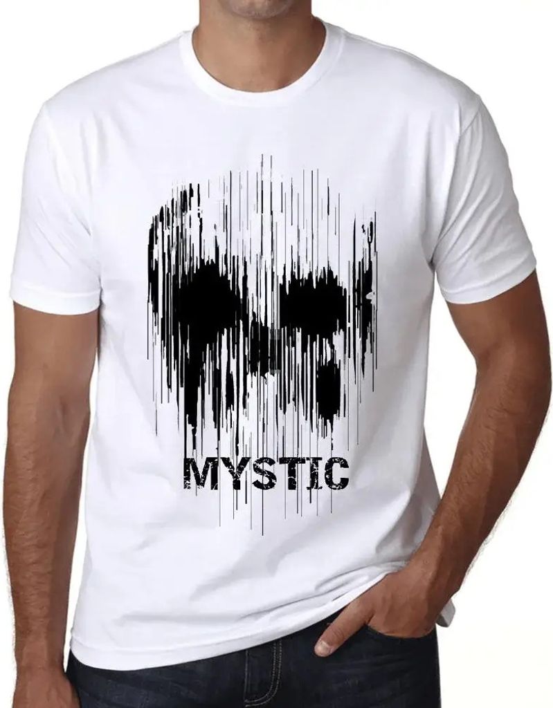 Herren Grafik T-Shirt Schädel-Mystiker – Skull Mystic – Öko-Verantwortlich Vintage Jahrgang Kurzarm Lustige Druck Geburtstag Geschenk Mann