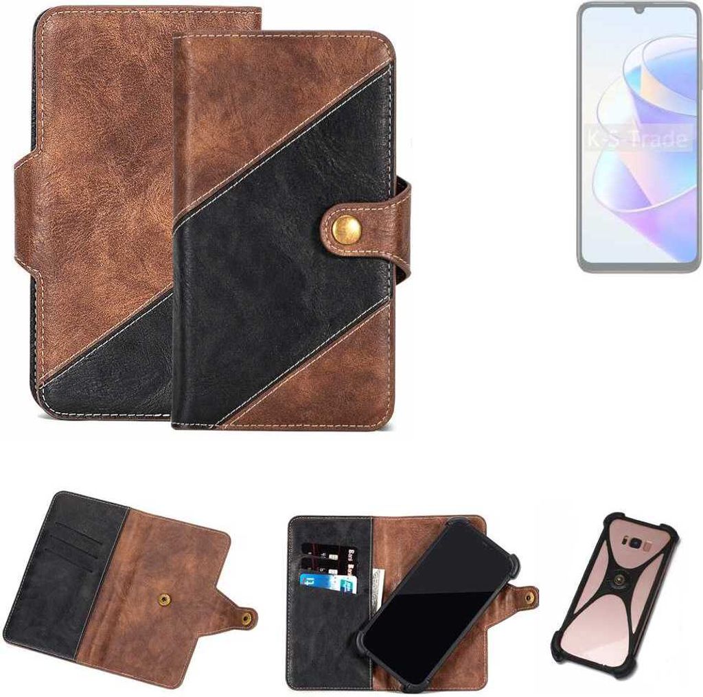 K-S-Trade Handyhülle Schutzhülle Bookstyle Case kompatibel mit Honor X7a Plus Klapphülle Cover Hülle Schutztasche 1x