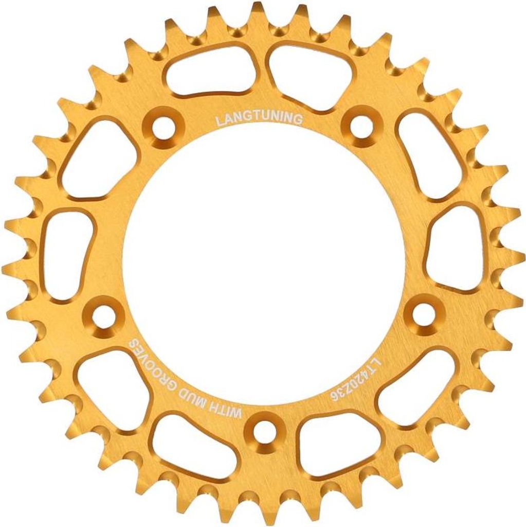 LT Kettenrad Aluminium, Gold eloxiert, Norm 420, Zähnezahl: 36 Zähne
