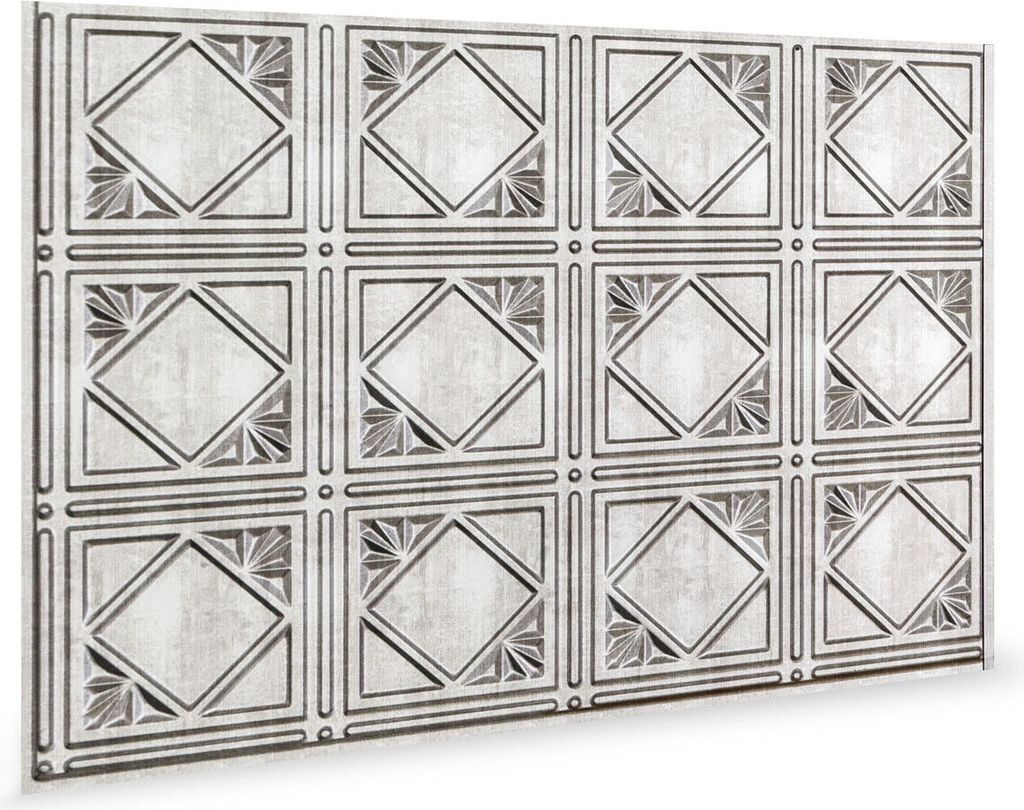 Profhome 3D 705632 Artnuovo Crosshatch Silver Einrichtungspaneel Vintage silber 1,7 m2