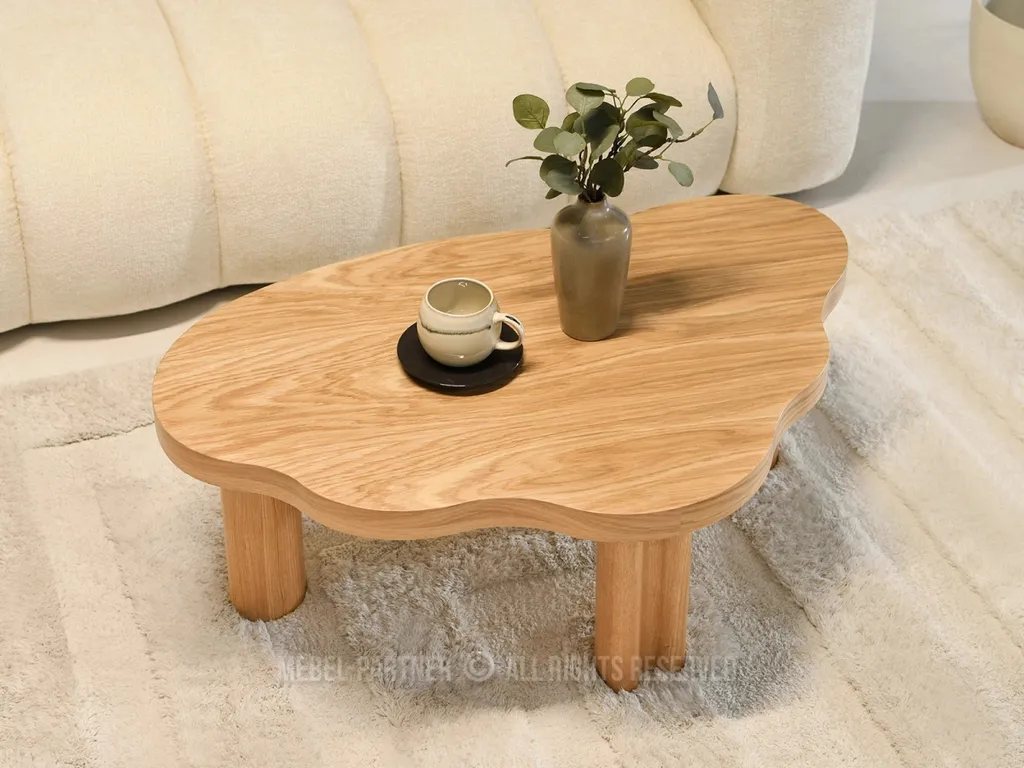 Grande table basse ZEVO chêne idéale pour recevoir et décorer le salon