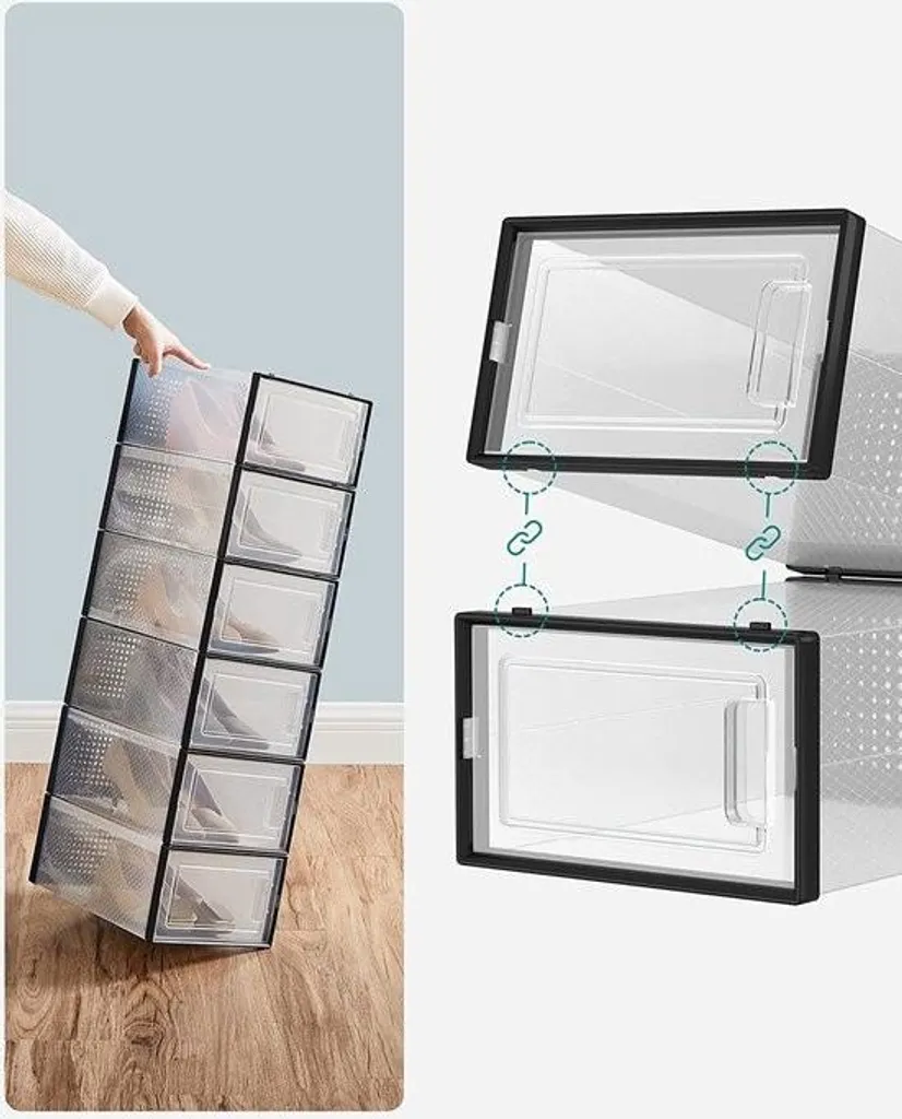 Boîtes à chaussures transparentes et empilables pour pointure max 42 - 3