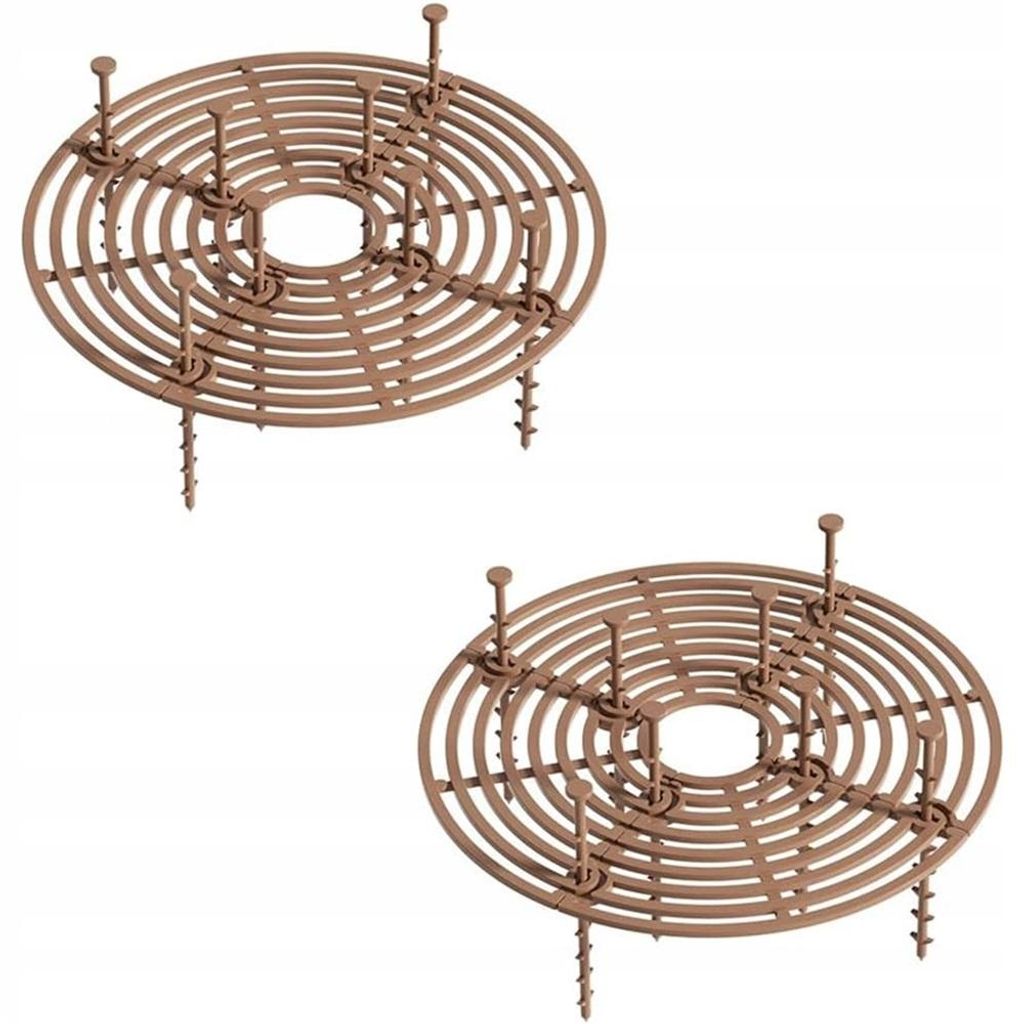 2er Set Blumentopfgitter Kunststoff Pflanzenschutzgitter Braun Blumentopfschutz Ø 30 cm Schutz für Kinder Kleinkinder Haustiere