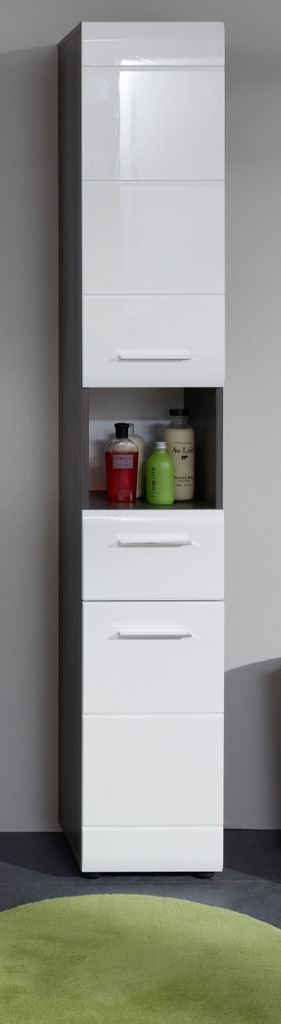 trendteam Bad Hochschrank Line/Skin Sardegna Rauchsilber Produktbild 8
