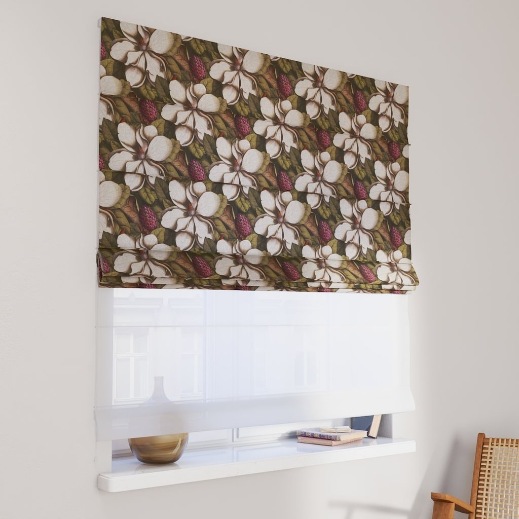 Dekoria Doppelraffrollo Duo, beige-grün, 120 x 160 cm