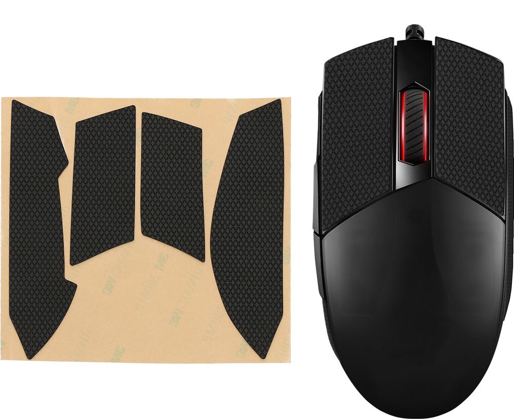kwmobile Gaming Maus Grip Tape kompatibel mit ASUS ROG Strix Impact II Maus - Rutschfestes Griffband für PC Maus - Schwarz