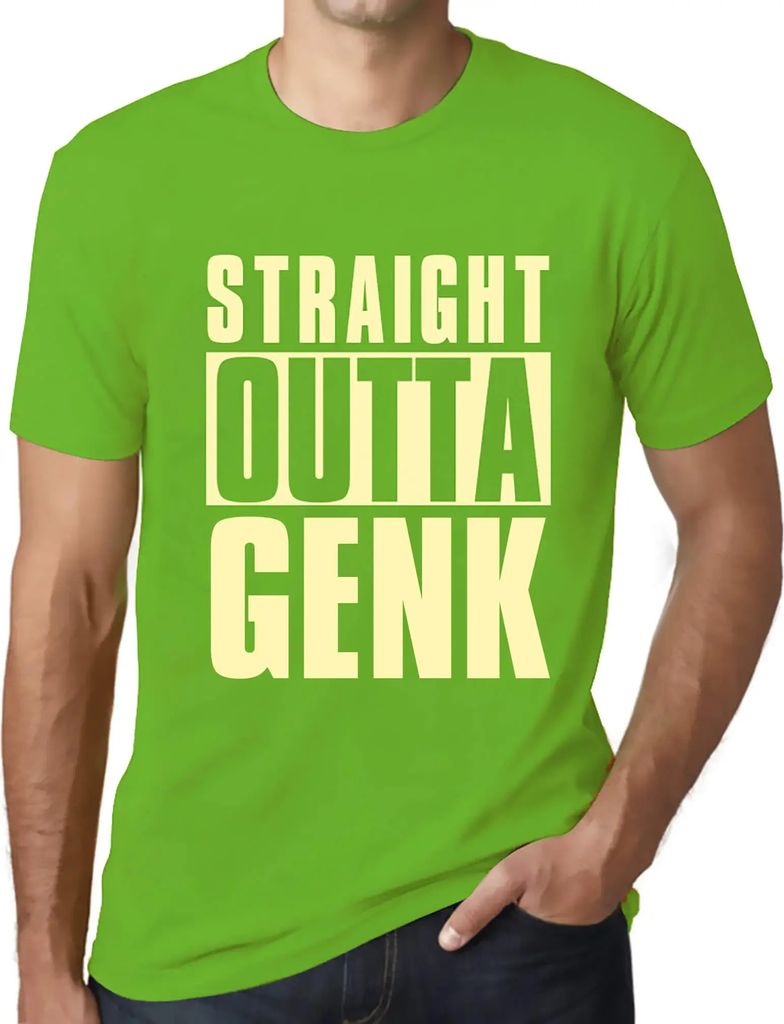 Herren Grafik T-Shirt Direkt aus Genk – Straight Outta Genk – Öko-Verantwortlich Vintage Jahrgang Kurzarm Lustige Druck Geburtstag Geschenk Mann