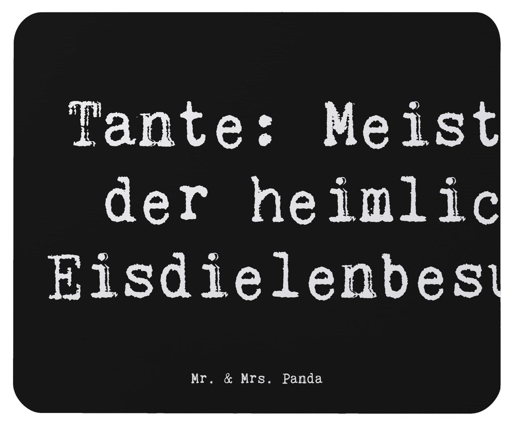 Mr. & Mrs. Panda Mouse Pad Spruch Tante Eisdielenmeisterin - Schwarz - Geschenk, Neffe, Verwandtschaft, Mauspad, mausteppich, Familie, Geburtstage,...