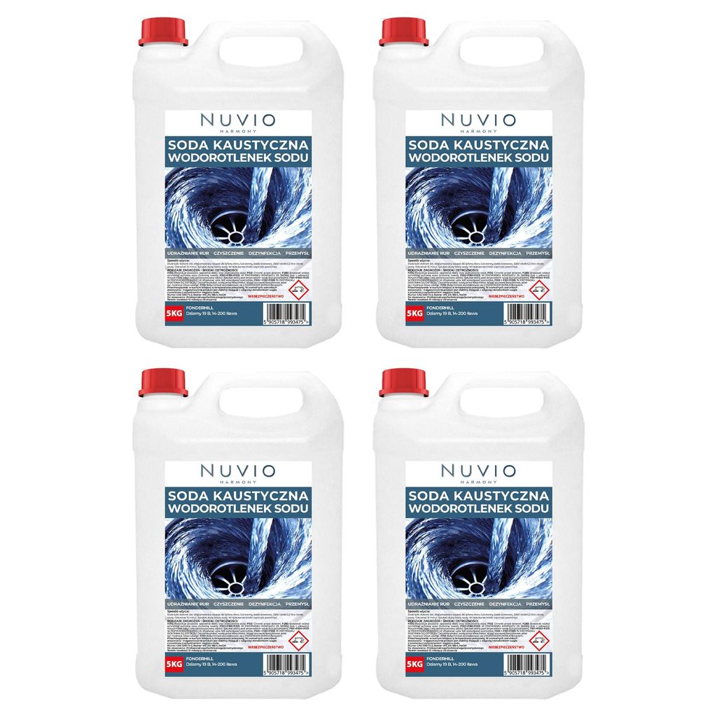 Soude caustique 4x5 kg - Hydroxyde de sodium NaOH 20kg Image du produit 