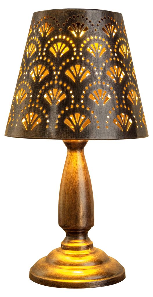 LED Solar-/Tischleuchte "ELSA" H: 30,8cm antik-messing, Produktbild 