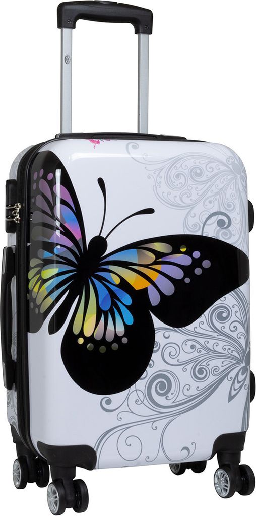 Butterfly Weiss Motiv Bordgepäck Trolley Schmetterling Koffer 35 Liter Bowatex