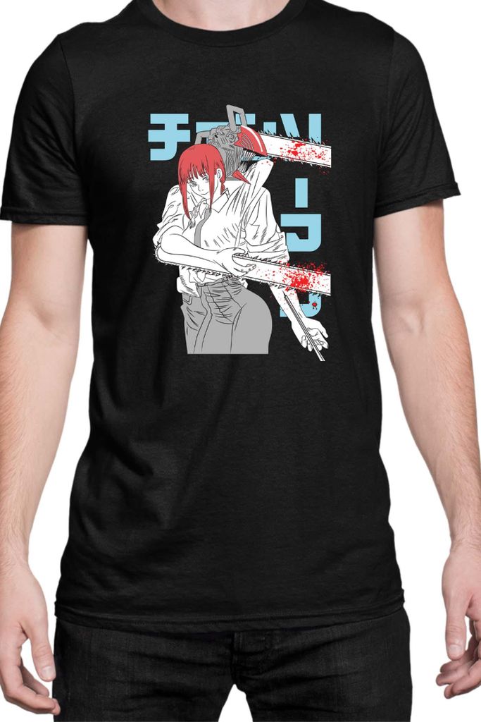 Herren T-Shirt Manga Japan Anime Comics Animation Chainsaw Anime manga Man 12, Man M / Schwarz