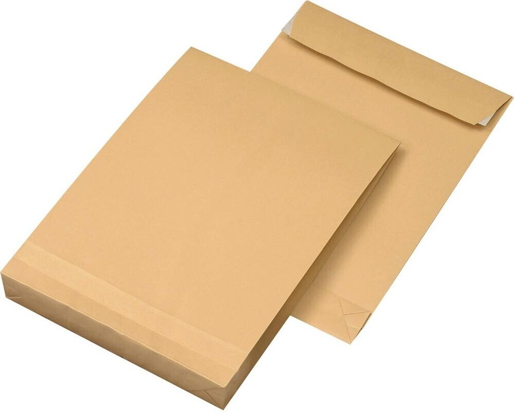 MAILmedia Faltentaschen DIN B4 ohne Fenster braun mit 4,0 Produktbild 1
