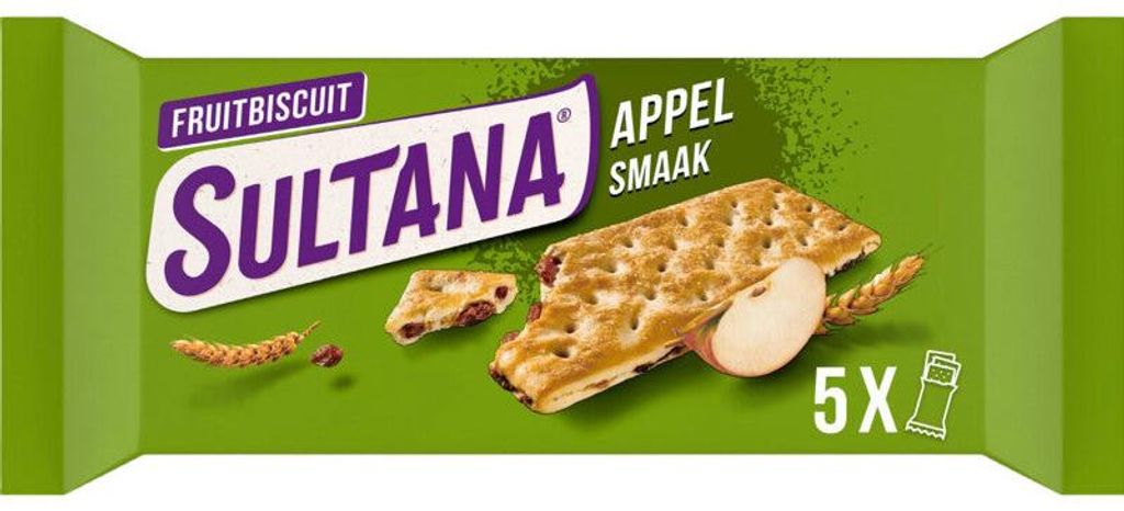 Sultana Fruitbiscuit Pomme 218g – Biscuit croustillant aux Image du produit 
