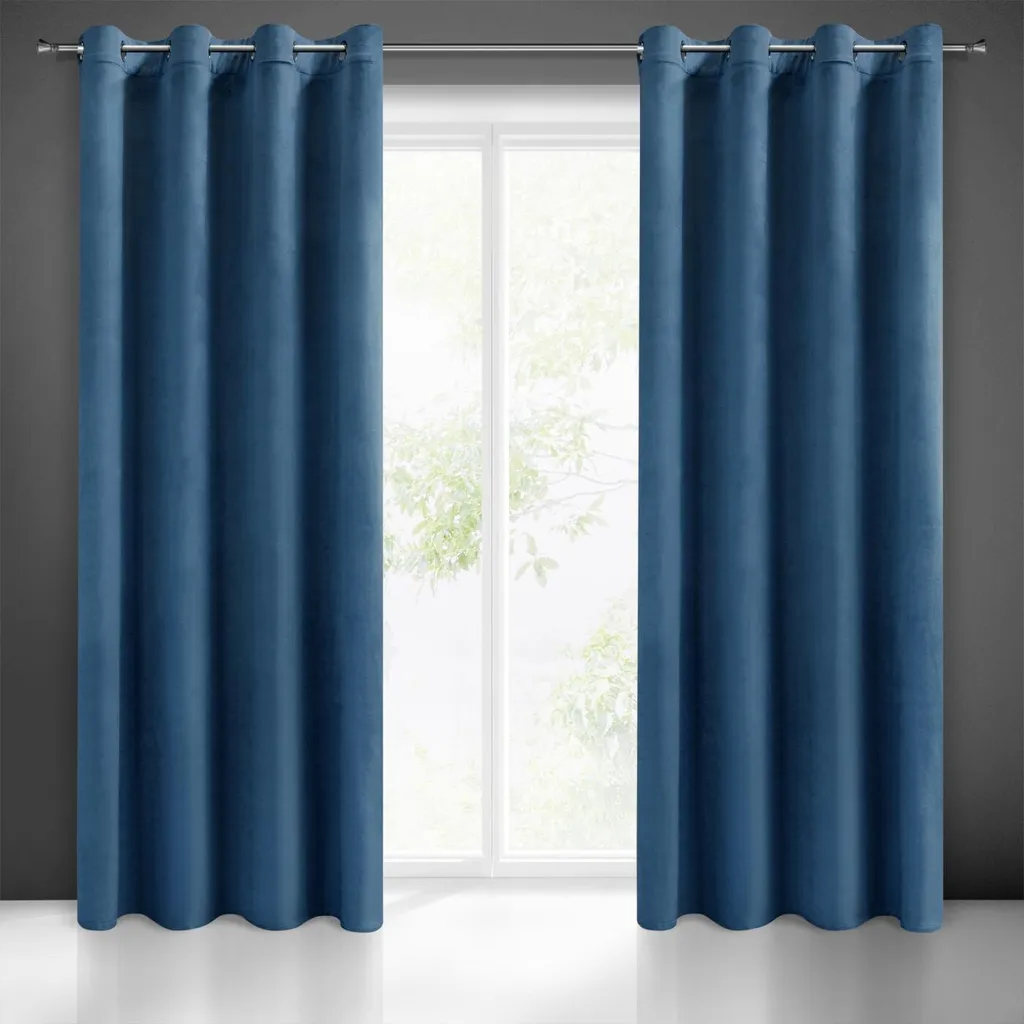 Tenda MELANIE in velluto blu navy 140x250