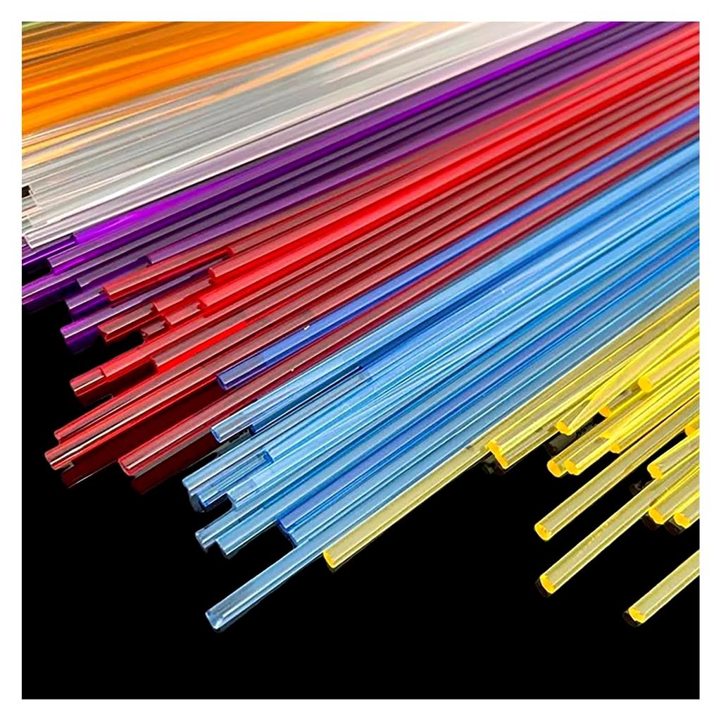 DIY-Acrylstäbe – 10 Stück mehrfarbige, massive gerade Stäbe, Durchmesser 3–10 mm, Länge 500 mm für Bastel- und Modellbau