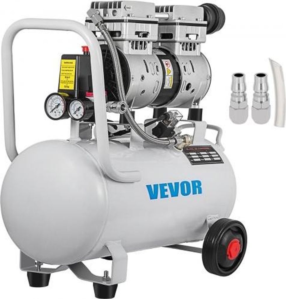 VEVOR Luftkompressor, 6,6 Gallonen, ultraleiser, ölfreier Luftkompressor, 30-l-Tank, leiser Luftkompressor, 750 W, ölfreier Kompressor, geräusch...