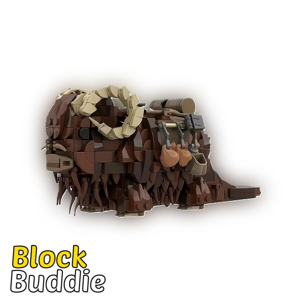 Space Wars Bantha MOC – 664 Teile – „Karawanenszene in der Sandwelt“ – Sci-Fi Klemmbaustein Set
