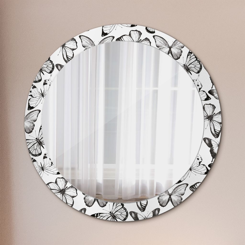 Spiegel - Mirror zum Wandspiegel Schlafzimmer – Schminkspiegel- Schmetterling- Ø80cm