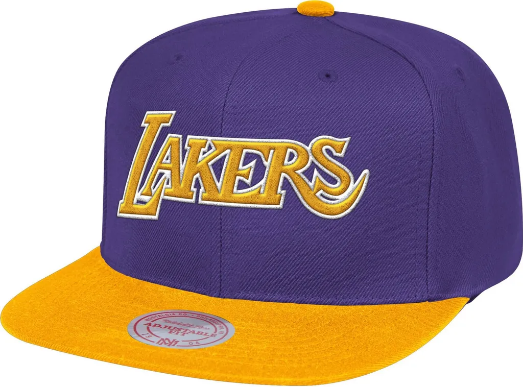 Mitchell & Ness Wool 2 Tone Snapback Cap LA Lakers viola/giallo