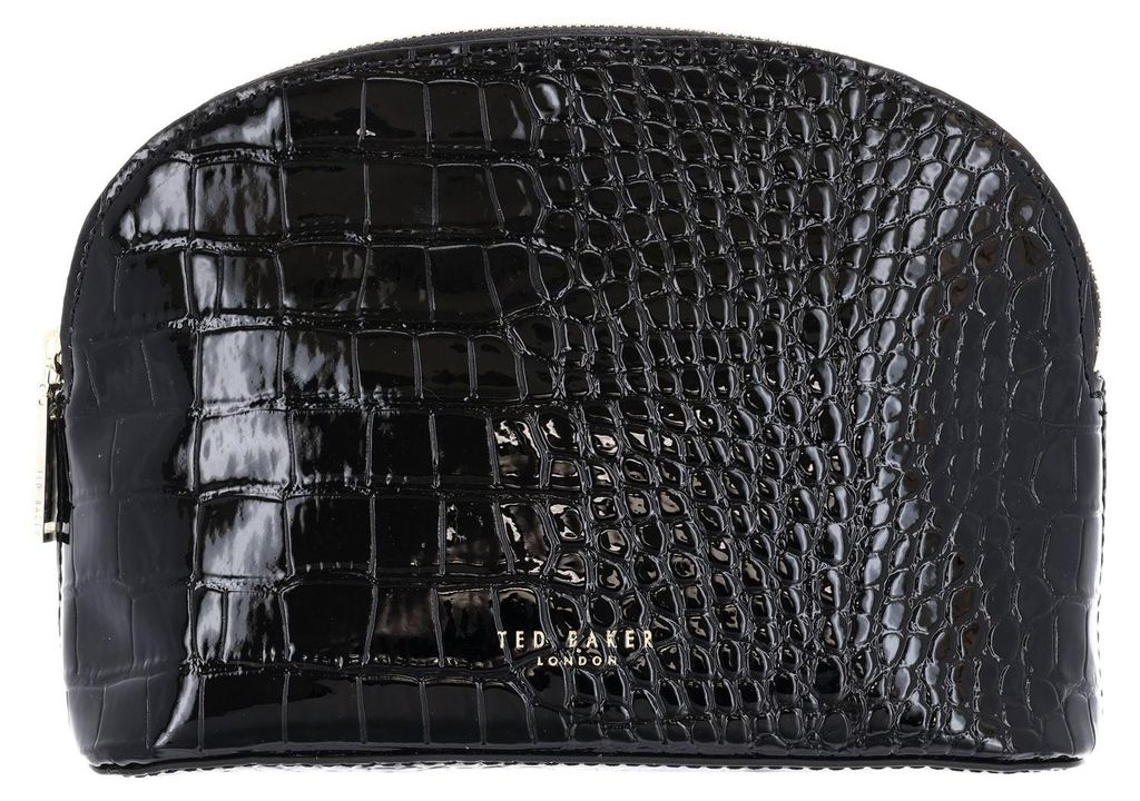 Ted Baker Kulturbeutel Nicco Croc Effect Washbag Black schwarz