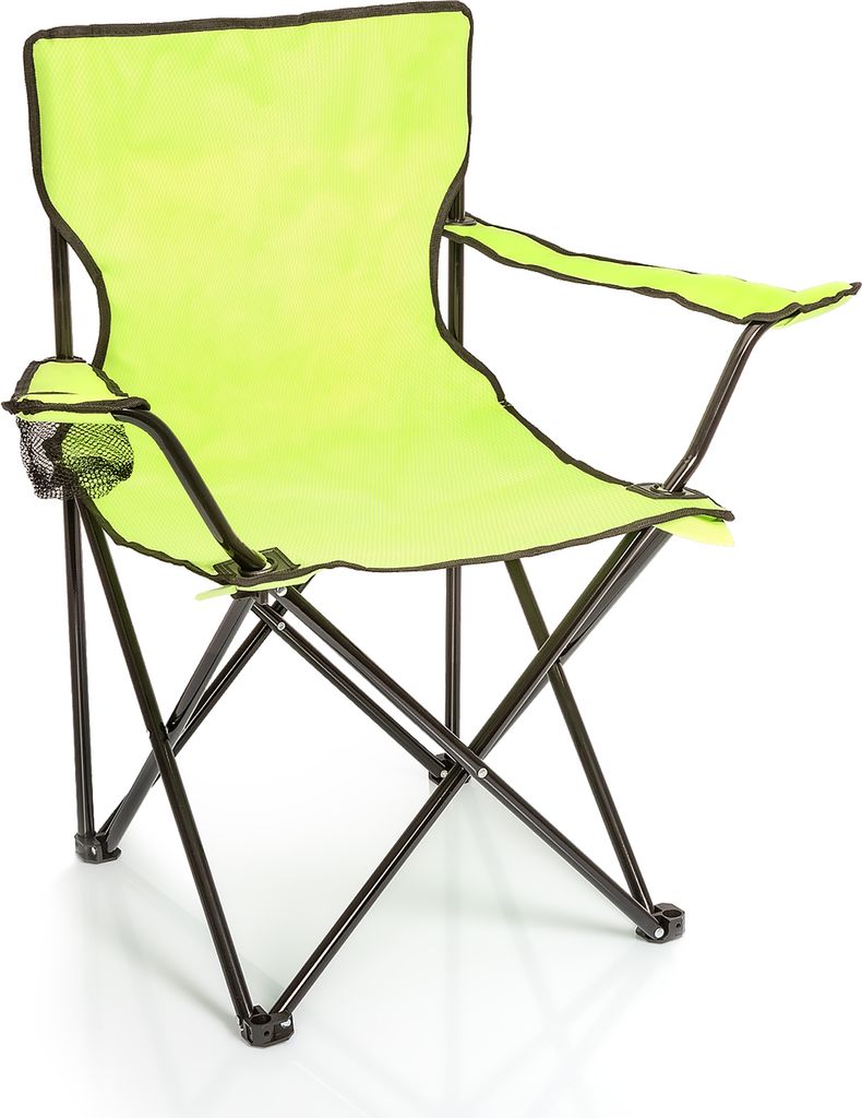 BigDean Faltstuhl HELLGRÜN Campingstuhl Anglerstuhl mit Getränkehalter & Tragetasche - Anglersessel klappbar - Klappstuhl Gartenstuhl Faltstuhl