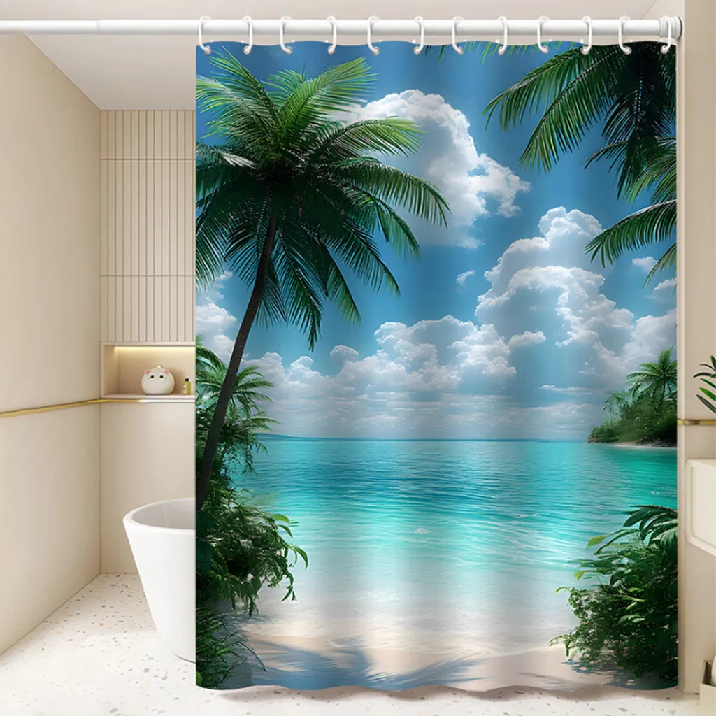 Tenda da bagno decorativa impermeabile e resistente alla muffa, come tenda per la doccia, divisorio per la stanza o tenda per la porta, dimensioni: 180x200 cm, stile 1