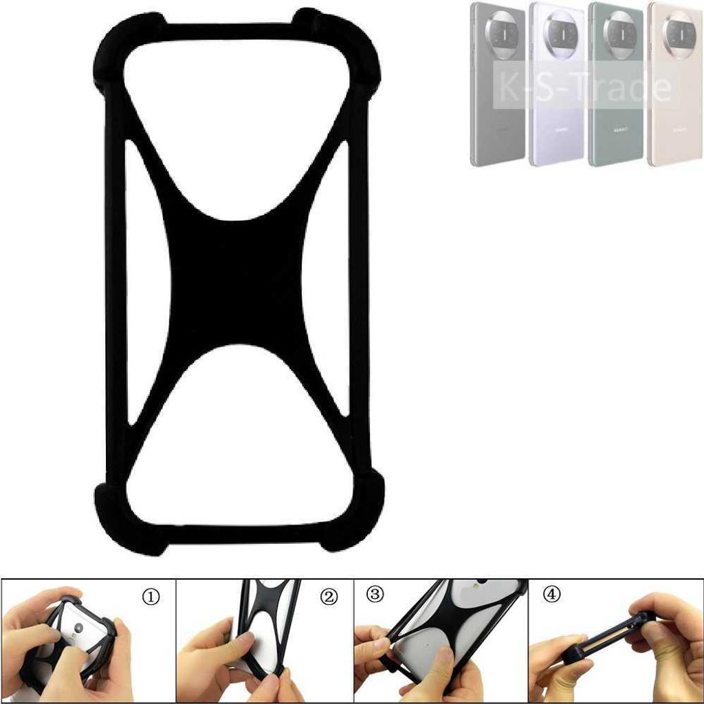 K-S-Trade Handy-Hülle Schutz-Hülle kompatibel mit Huawei Mate X3 Silikon Bumper TPU Softcase Smartphone Stoßschutz, schwarz