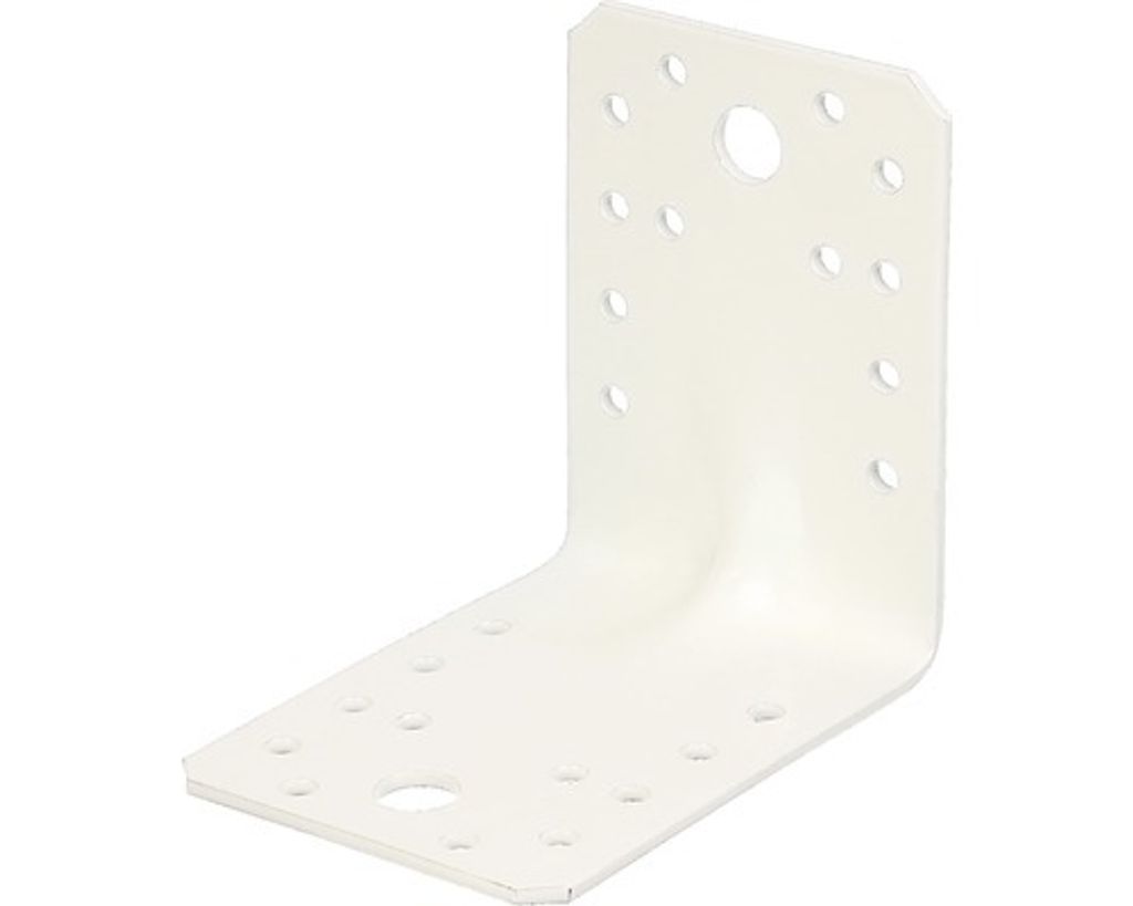 Schwerlast-Winkelverbinder m. Sicke 90 x 90 x 65 mm, weiß Produktbild 
