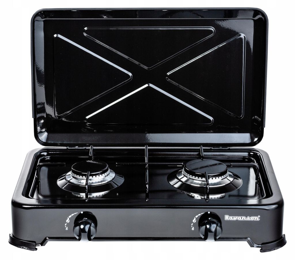 Estufa de gas con dos quemadores, modelo Ravanson K-02TB Imagen del producto 