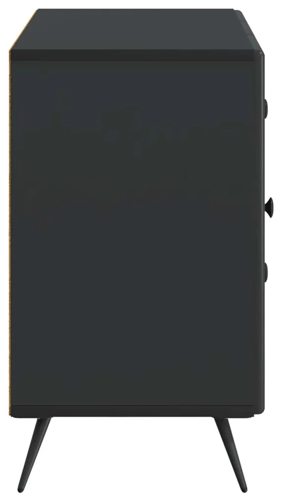 Commode de rangement noire vidaXL 89 cm avec compartiments spacieux