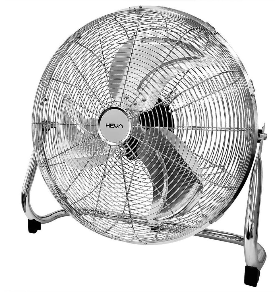 HEVA HRX Bodenventilator 45 cm 130 W 3 Stufen Chrom