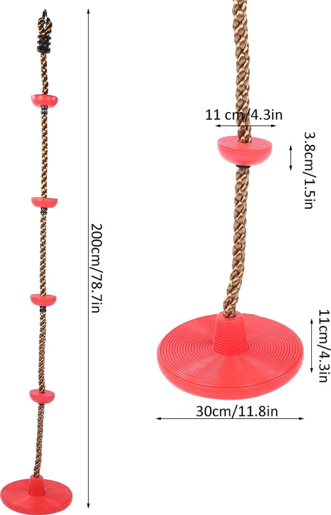 Siège de Balançoire Disque pour Enfant - Plateforme de Jeu Extérieur - 5