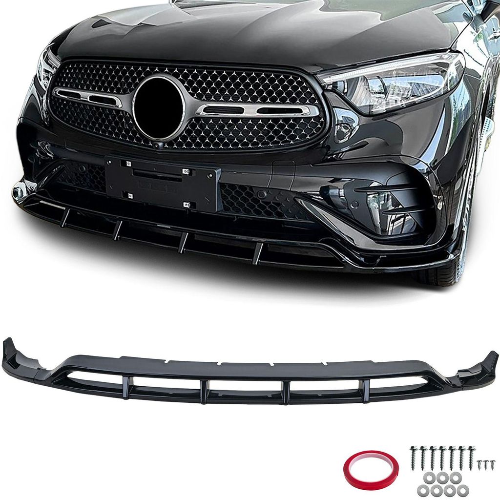 Für Mercedes GLC X254 SUV / C254 Coupe 2022- Frontspoiler Lippe Schwarz Glanz in der Farbe Schwarz von Carparts-Online GmbH