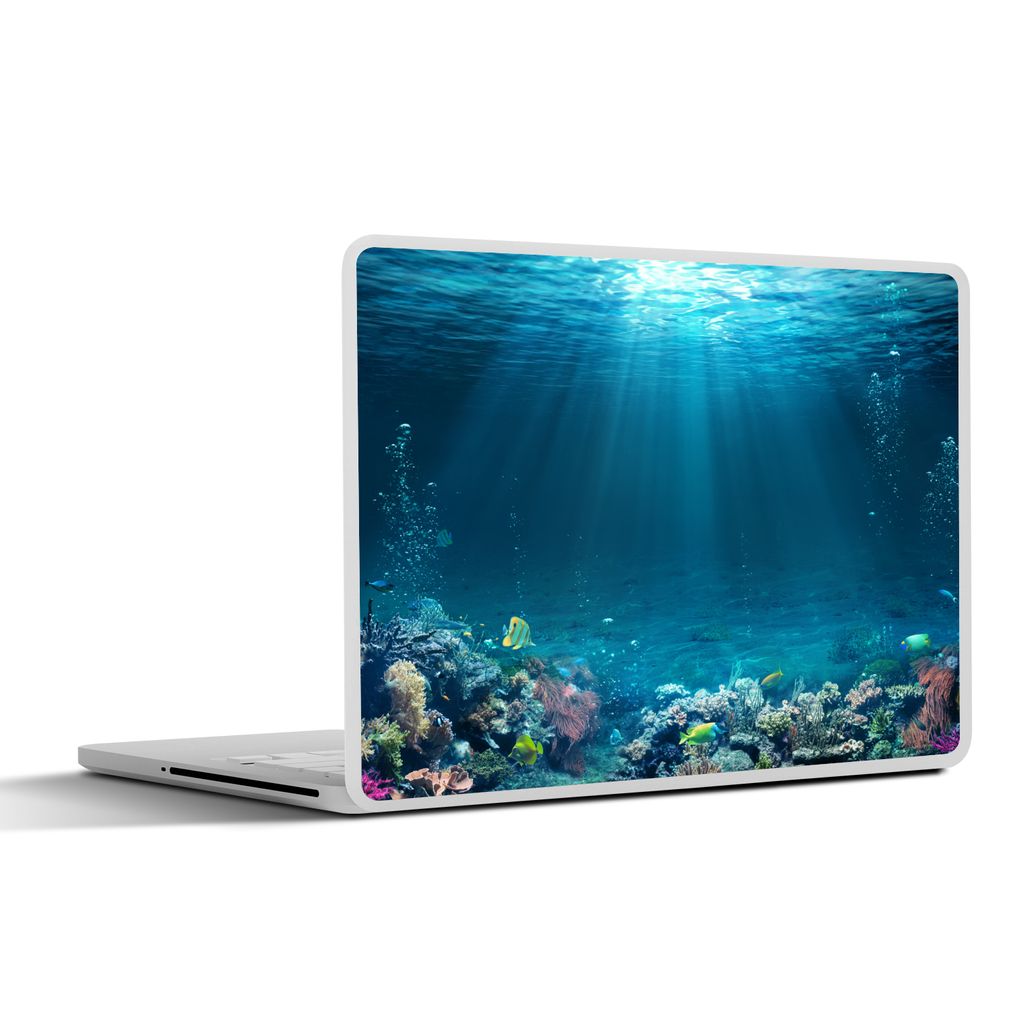MuchoWow Laptop Aufkleber Sticker Cover Ozean - Fische - Korallen 30x21 cm - Sticker für Laptop - Selbstklebend