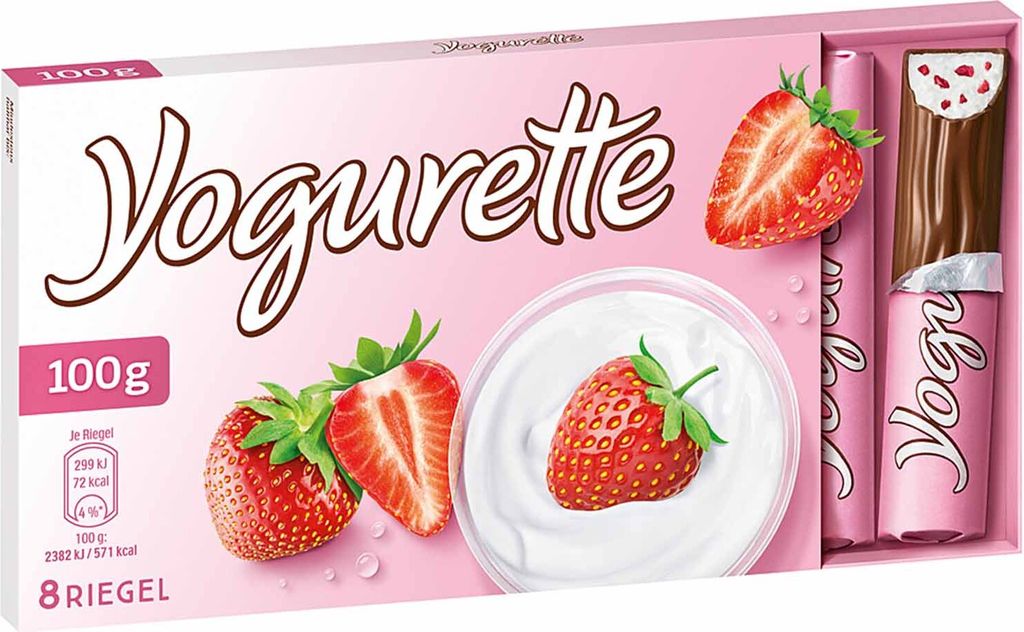 Ferrero Yogurette, Czekolada mleczna, 100 g, Truskawka, 299 Zdjęcie produktu 
