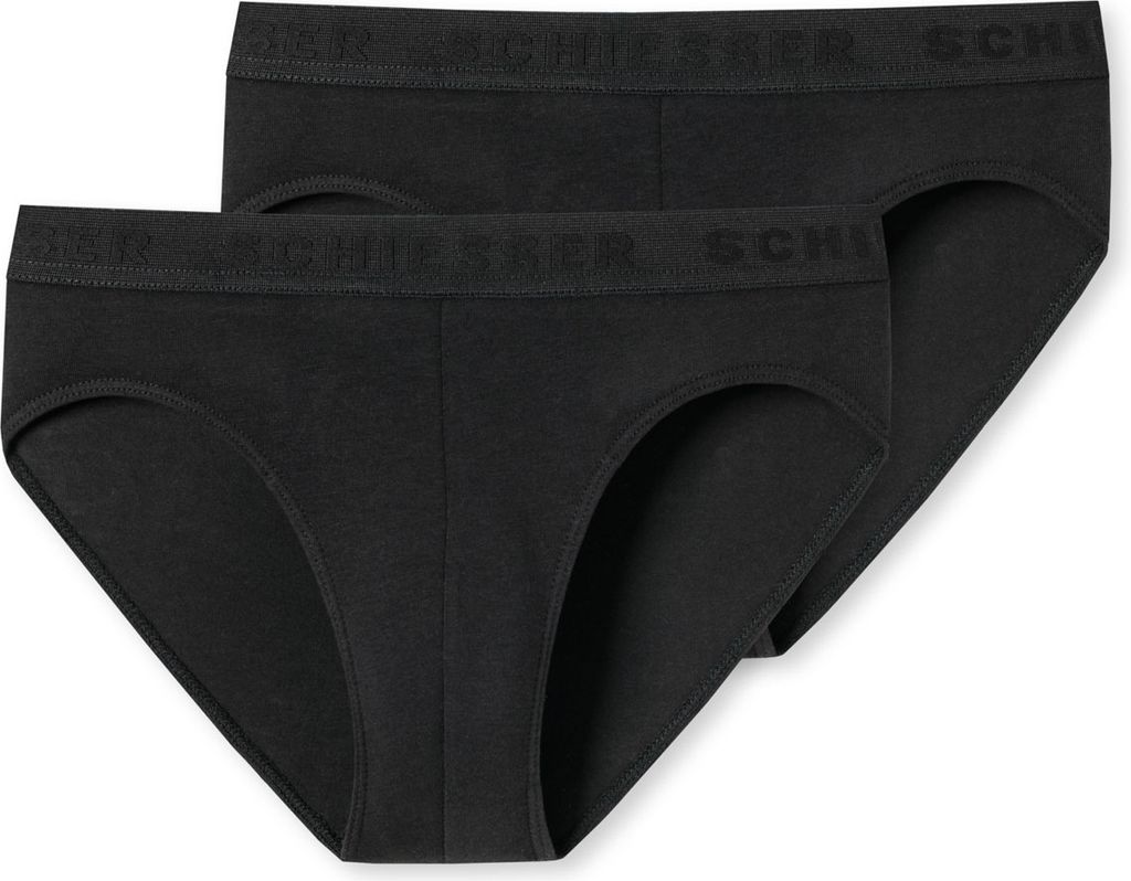 Schiesser Schüler Jungen 2 er Pack Slips Gr. 152 schwarz