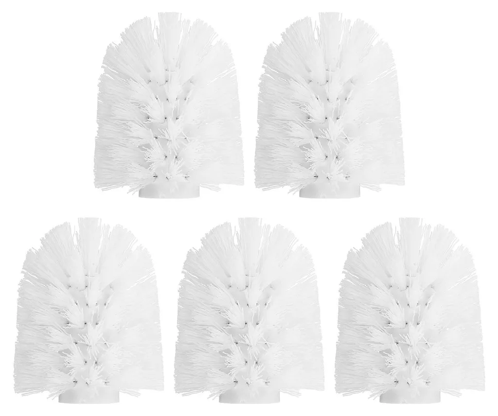 Lot de 5 têtes de brosse de toilette blanches sphériques à visser 15 mm