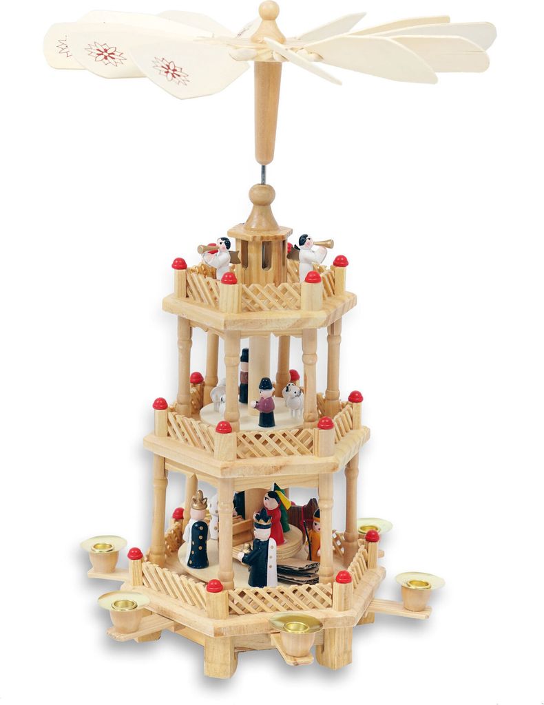 3.09 Dřevěná vánoční pyramida 3podlažní Obrázek produktu 2