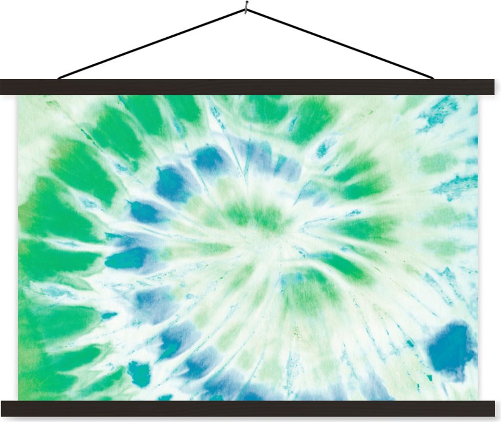MuchoWow Textilposter Sommer - Krawattenfärbung - Hippie 60x40 cm mit schwarzem Rahmen - Hölzernes