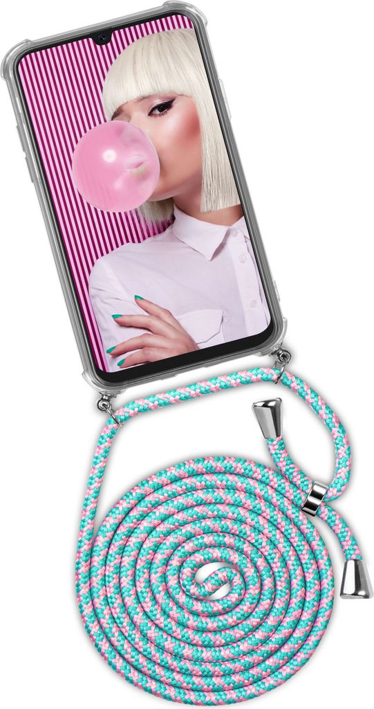 TWIST-Case + TWIST-Cord für Samsung Galaxy A20e, Farbe:Bubblegum (Silber)