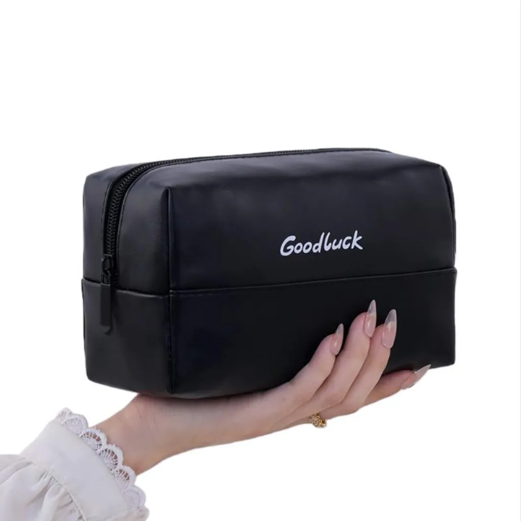 INF Trousse da Toilette Portatile da Viaggio - Organizer Cosmetici inPoliuretanoLeggero Nero