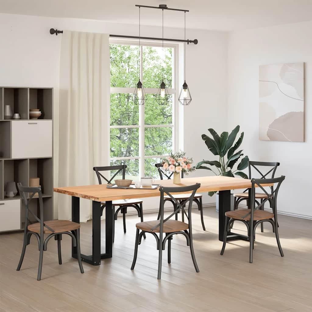 vidaXL Esstischbeine T-Form 2 Stk. Schwarz 60x35x(72-73) cm Stahl