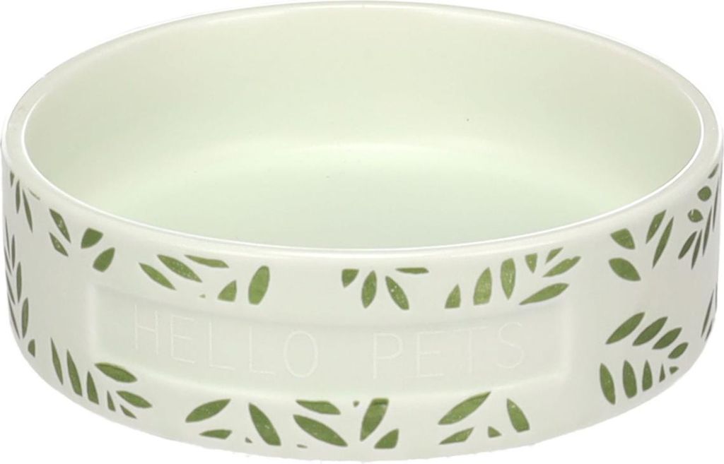 Flamingo Futter- und Trinknapf Leafs rund grün